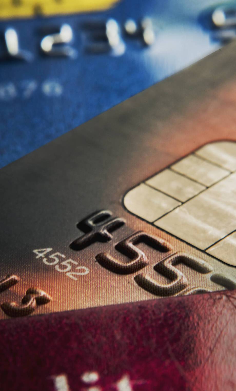 Closeup of credit cards